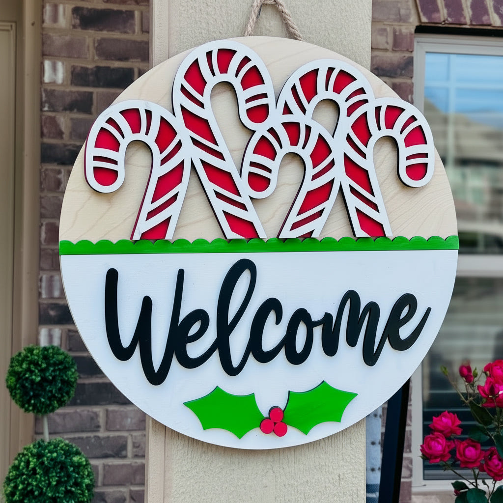 Welcome Christmas Door Hanger