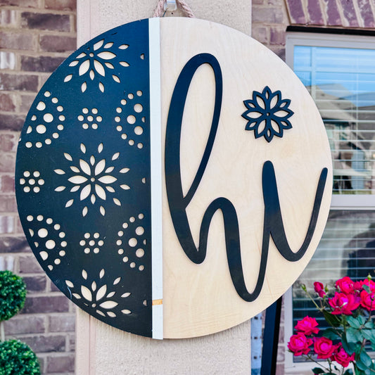 Floral Hi Door Hanger