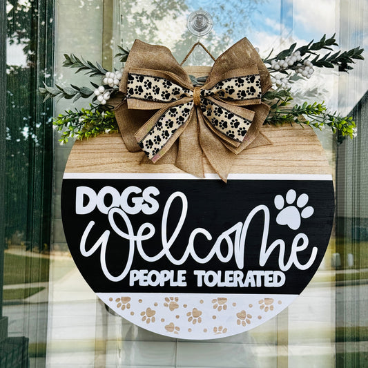 Dogs Welcome Door Hanger
