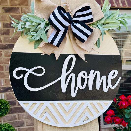 Modern Farmhouse “Home” Door Hanger